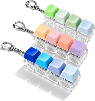 Produktbild von Tastatur-Fidget-Spielzeuge – Set mit 3 Stück – Fidget-Spielzeuge mit 4 Tasten – Stressabbauende Fidget-Spielzeuge für Erwachsene