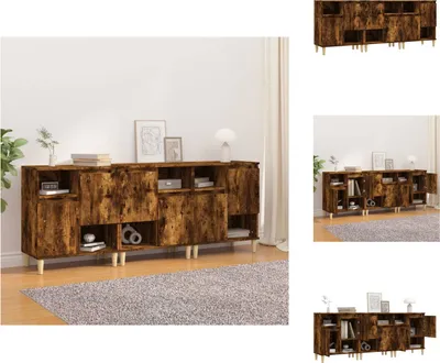 Produktbild von vidaXL Sideboards 3 Stk. Räuchereiche 60x35x70 cm Holzwerkstoff -  Sideboards