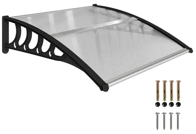 Zdjęcie produktu dla Outsunny, daszczyk nad drzwi wejściowe, 103x96,5x27 cm, z ochroną przed promieniowaniem UV, do użytku zewnętrznego