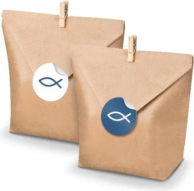 Produktbild von SET FISCH (Motiv31) 24x Geschenktüten + Klammern+ Aufkleber