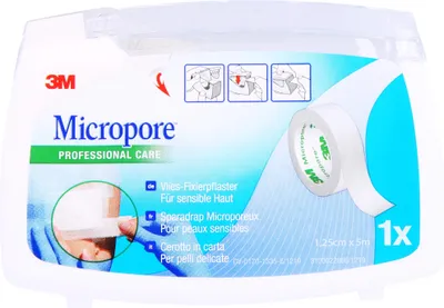 Produktbild von MICROPORE 1,25CMX5M ROLLENPFLASTER, 1 St. Pflaster