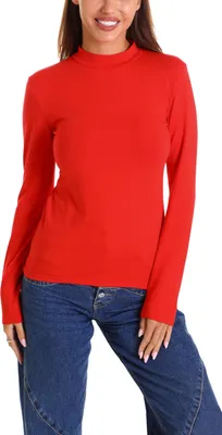 Produktbild von Alkato Damen Langarm Shirt mit Rollkragen, Farbe: Rot, Größe: S