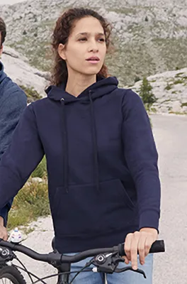 Produktbild von Fruit Of The Loom Lady Fit Pullover mit Kapuze BC363 (M) (Lila)