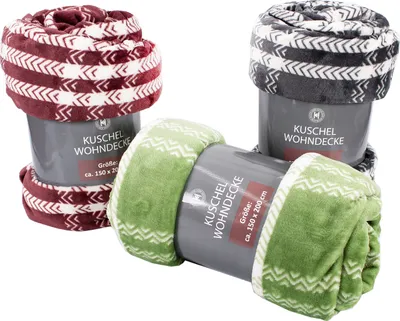 Produktbild von Karo Flanell Wohndecke Kuscheldecke Wolldecke Sofadecke 150x200cm