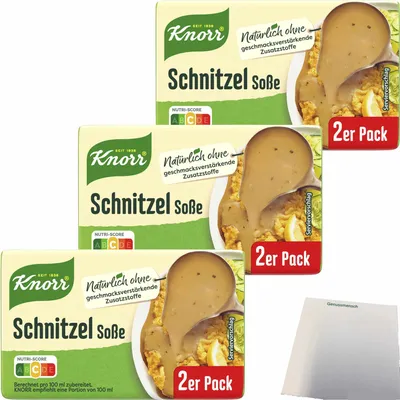 Produktbild von Knorr Schnitzel Soße 3er Pack (3x 2x0,25l Packung) + usy Block