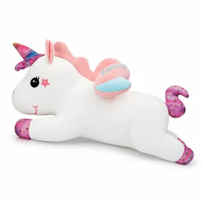 Produktbild von Wiztex Einhorn Kuscheltier 40 cm Unicorn Weiss Plüschtier - Weiches Stofftier Geschenk Plüschspielzeug für Kinder