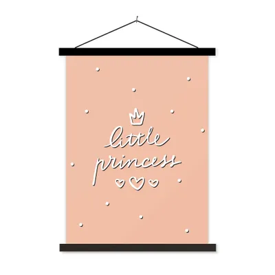 Produktbild von MuchoWow® Textilposter Sprichwörter - Kleine Prinzessin - Zitate - Baby - Kinder - Mädchen 40x53 cm mit schwarzem Rahmen - Abbildung