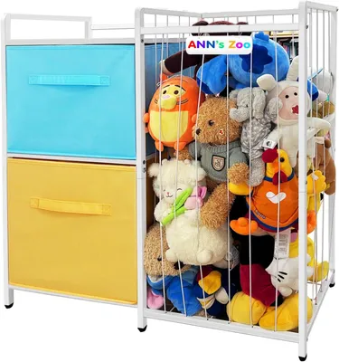 Image de Panier de rangement en métal, 187 litres, 2 compartiments, pour les peluches et les jouets