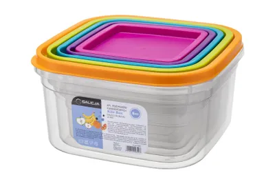 Immagine prodotto di Set di contenitori per alimenti KADAX – 5 formati (0,4 L, 0,7 L, 1 L, 1,6 L, 2,4 L) – Contenitori ermetici per alimenti, barattoli con coperchio