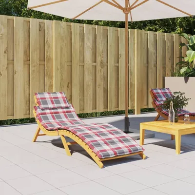 Produktbild von The Living Store Sonnenliegen-Auflage Rot Karomuster 186x58x3 cm Oxford-Gewebe