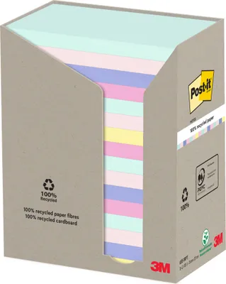 Produktbild von Post-it® Recycling Notes Mehrfarbig Haftnotizen 76x127mm 16 Blöcke 100 Blatt