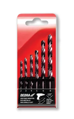 Obrázek produktu pro Sada vrtáků na kov 6 ks;HSS; Ocel 4341;135°; 2*49,3*61,4*75,5*86,6*93,8*117 mm