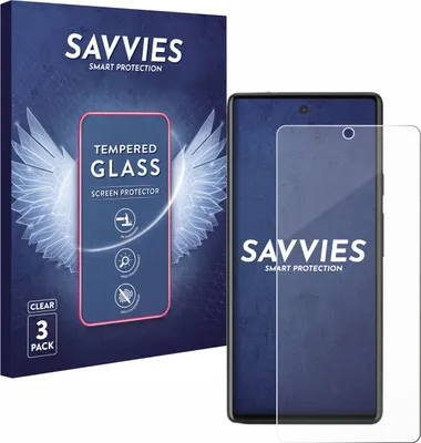 A product shot of a phone screen protector packaging and the screen protector itself.