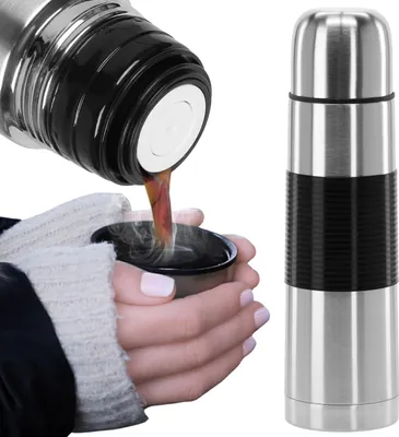 Obrázok produktu pre VACUUM cestovná termoska z nehrdzavejúcej ocele, NEKLZKAJÚCA rukoväť, NEPRIEPUSTNÁ pre čaj a kávu, 750 ml 750 ml