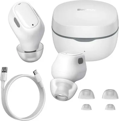 Obrázok produktu pre Baseus WM01, Bezdrôtový, 20 - 20000 Hz, Hovor / hudba, Slúchadlá s mikrofónom, Biela