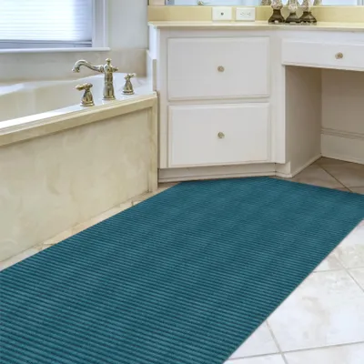 Produktbild von Badematte Anti-Rutsch-Matte Weichschaummatte Uni Badvorleger petrol Breite 65 cm Länge 240 cm