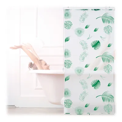 Produktbild von relaxdays Duschrollo Blätter grün