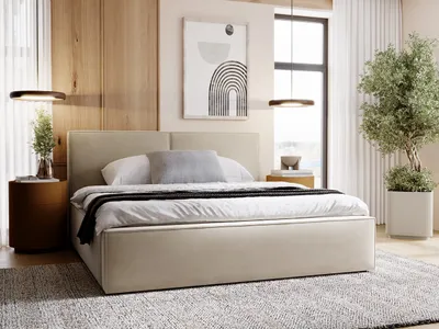 Obrázok produktu pre Dvojlôžková posteľ s úložným priestorom 180x200 LAMESA - béžová