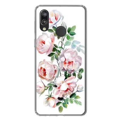 Produktbild von MuchoWow® Handyhülle Schutzhülle Hülle für Huawei P20 Lite (2020) Aquarell - Rosen - Blumen Silikon Softcase Handy Hülle - Kartenhalter