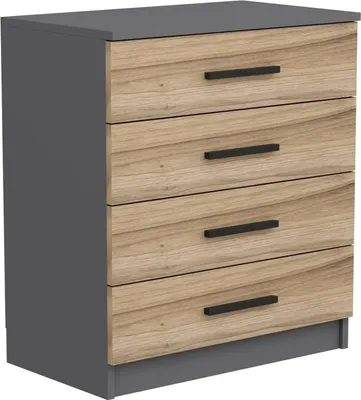 Image de Kalmaegi - Commode, 70x79x42h cm Noyer Marron, 4 Tiroirs