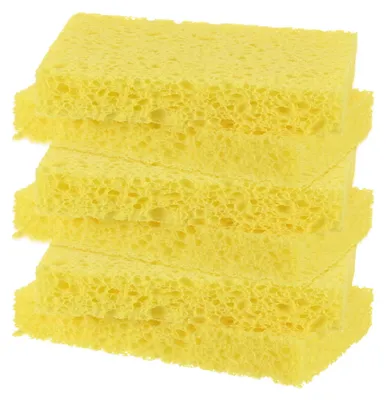 6 Küchenschwämme aus Eco-Cellulose, nicht kratzend, gelb