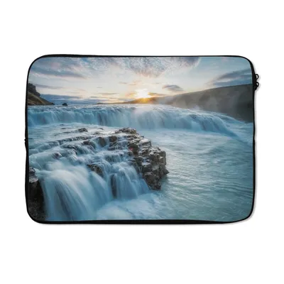 Produktbild von MuchoWow® Laptop Hülle 13 Zoll Wasserfall - Wasser - Steine - Sonne - Natur Laptoptasche - Laptophülle - Sleeve - Rundumschutz