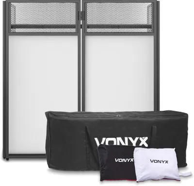 Produktbild von Vonyx DB4 Pro DJ Booth, Schwarz, Weiß, Metall, CE, 940 mm, 500 mm, 1010 mm