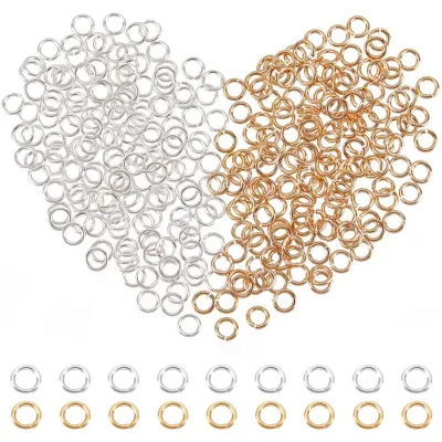 Produktbild von Biegeringe - 300 Stück in 2 Farben - Zur Schmuckherstellung für Armbänder und Halsketten - Messing Ø 4-10 mm