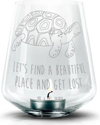 Produktbild von Mr. & Mrs. Panda Laterne Schildkröte Marschieren - Transparent - Geschenk, Glas Windlicht, Teelichthalter, mit gravur, Motivation, Schildkröten, Meer, Lieblingsmensch