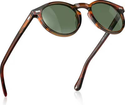 Produktbild von CARFIA Herren Sonnenbrille Polarisiert Retro Rund Acetat UV 400 Outdoor Brillen