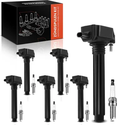 Obrázek produktu pro Frankberg 6x zapalovací cívka+6x zapalovací svíčka pro Dodge Challenger Coupe Durango WD Jeep Grand Cherokee IV WK WK2 Wrangler III JK
