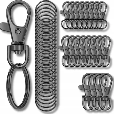 Produktbild von EDIBAZZAR | Metall Schlüsselanhänger 20 Stück Karabiner Schlüsselanhänger Anhänger