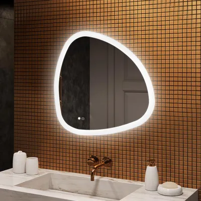 Obrázok produktu pre Kúpe??ové zrkadlo 84x84cm - nepravidelný s LED osvetlením - LED Dual a dotykový senzor a vyhrievacia rohož