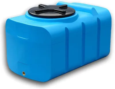 Productafbeelding van 180 liter drinkwatertank, blauw. Vrij van BPA. Inclusief geïntegreerde 3/4" messingaansluiting. Gemaakt in de EU. Geschikt voor contact met voedingsmiddelen