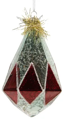 Produktbild von Clayre & Eef Weihnachtskugel Ø 8x12 cm Silberfarbig Glas