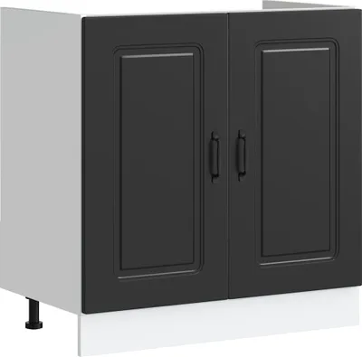 Zdjęcie produktu dla Szafka pod zlewozmywak, Kalmar, czarna, 80x46x81,5 cm