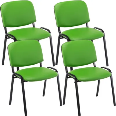 Produktbild von 4er Set Besucherstuhl Ken Kunstleder grün