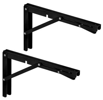 Produktbild von SOTECH Schwerlast-Klappkonsole 300 x 175 mm schwarz – Tragkraft 150 kg (1 Paar)