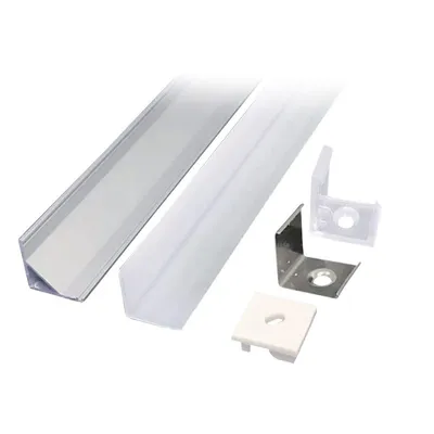 Obrázok produktu pre Profil hliníkový rohový + matný plast 1m 16x16mm SOLIGHT WM908