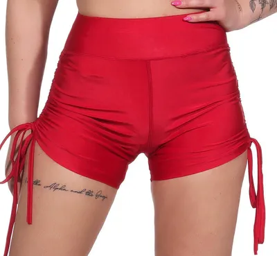 Produktbild von Damen Sport Shorts Hotpants kurz Radler Fitness; Rot M/L