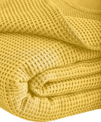Produktbild von Waffelpique-Decke Wohndecke Sommerdecke la Diva mit Ziersticheinfassung
