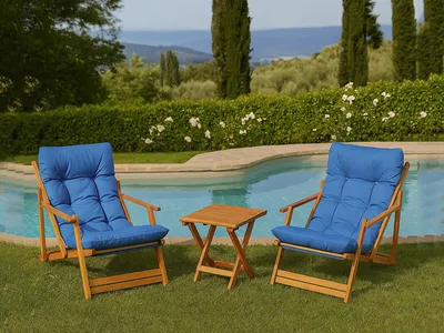 Image de Biagio - ensemble Table et Chaises, bleu, 2 Places