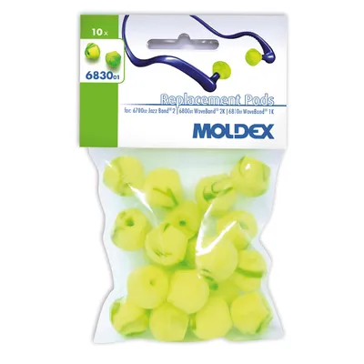 Produktbild von Moldex Ersatzstöpsel für Gehörschutzbügel WaveBand und Jazz-Band, Blisterverpackung, Grün, Gelb