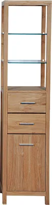 Immagine prodotto di Mobile da bagno Teako Design Kumla in legno massello di teak con cassetto 38x38x185 cm