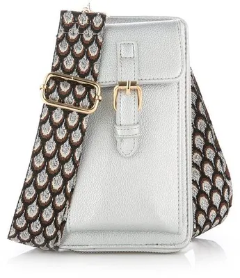 Produktbild von Ultiluxe Telefoontasche - Silber - Damen Crossbody Tasche - 20 x 11 x 7 cm - Handtasche mit 2 Schulterriemen
