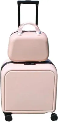 Productafbeelding van Koffer Trolley Set - Reisbagage Set - Zakenreis Reizen - Hard Shell - 2 Delig - Donkergrijs