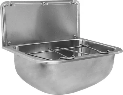 Produktbild von Nofer Hängespüle mit Rückwand und Rost 460x246x342 mm, Edelstahl matt