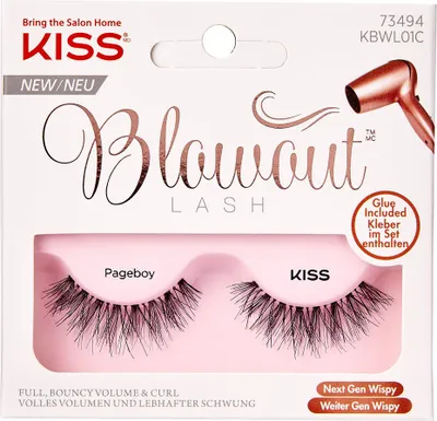 Obrázek produktu pro KISS | Umělé řasy - Pageboy - černé - objemné a pružné - s lepidlem v sadě