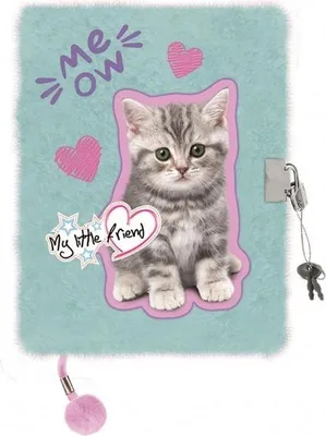Immagine prodotto di Diario di peluche con motivo a gatti
