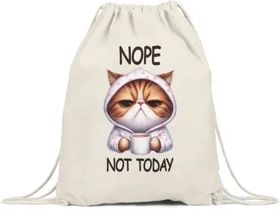 Produktbild von Nope Not Today Turnbeutel Katze Lustig Süß Geschenkidee für Morgenmuffel